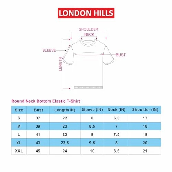 London Hills Women Printed T-Shirt Half Sleeve Oversized t Shirts for Women Drop Shoulder Tshirt for Women