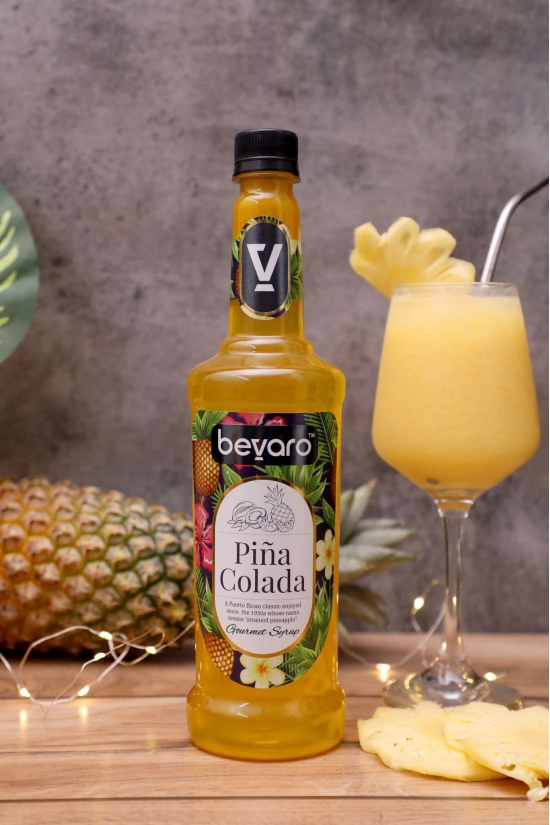 BEVARO Peach Ice Tea Syrup and Pina Colada Syrup Combo, 300ml each (600 ml, Pack of 2)