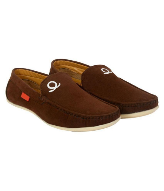 SHOES KINGDOM Brown Loafers - 7