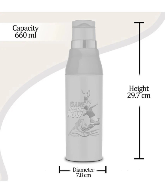 Milton Kool Steelight 900 Insulated School Kids Bottle with Inner Steel, 660 ml, Ivory - Ivory