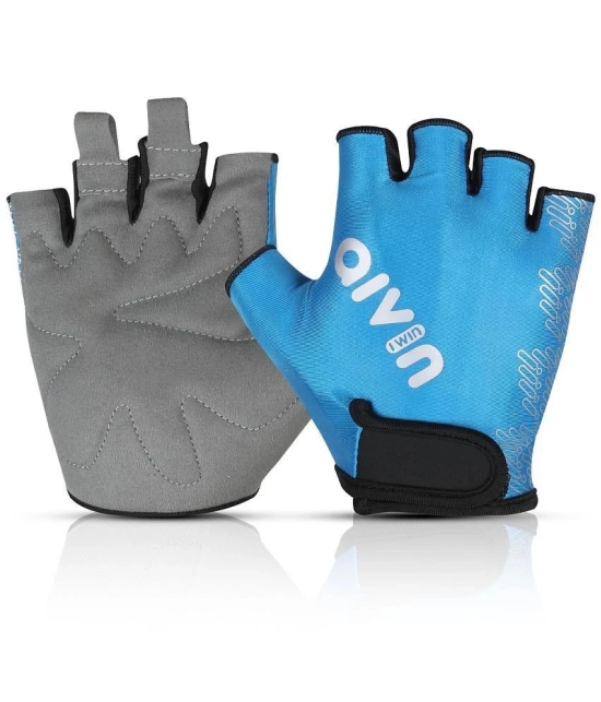 Aivin Trend Unisex Polyester Gym Gloves For Beginners Fitness Training and Workout With Half-Finger Length - L