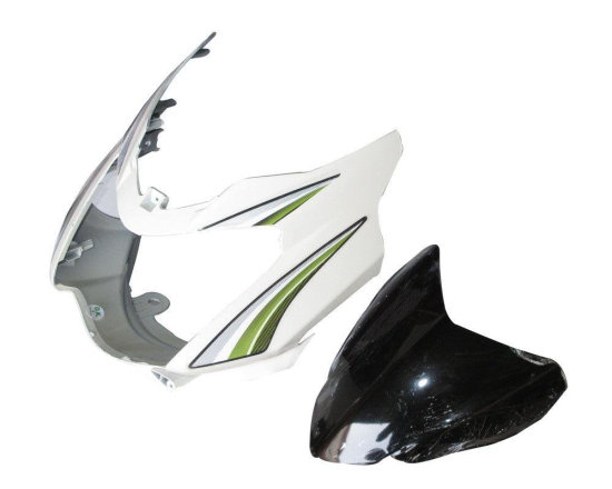 Headlight Visor With Glass TVS Star Sports (type-3) Spotlight White (Green Sticker)