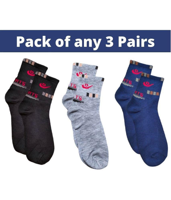 DAYAKU Unisex Multicolor Blend Solid Breathable Full Length Socks ( Pack of 3 ) - None