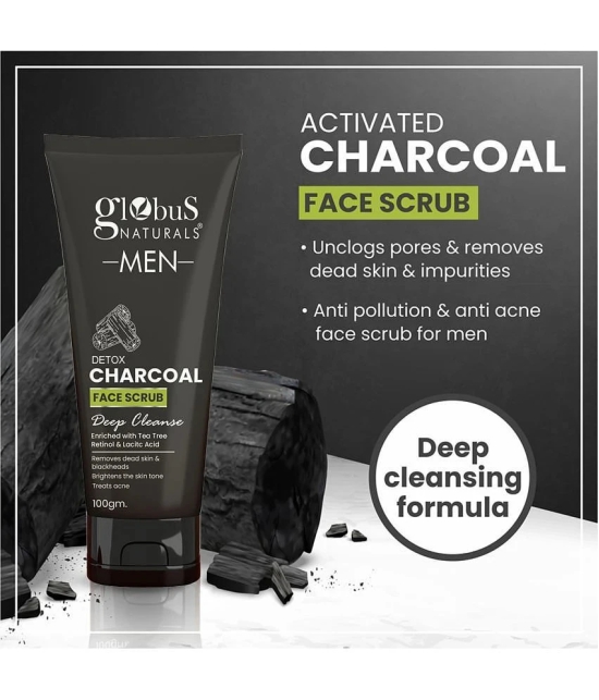 Globus Naturals Activated Charcoal Face Scrub for Men, 100gm