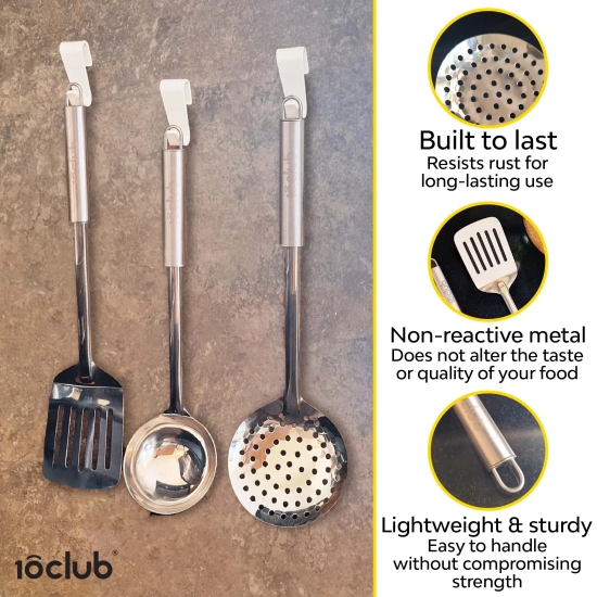 Stainless Steel Fry & Cook |  3Pc Kitchen Tool Set