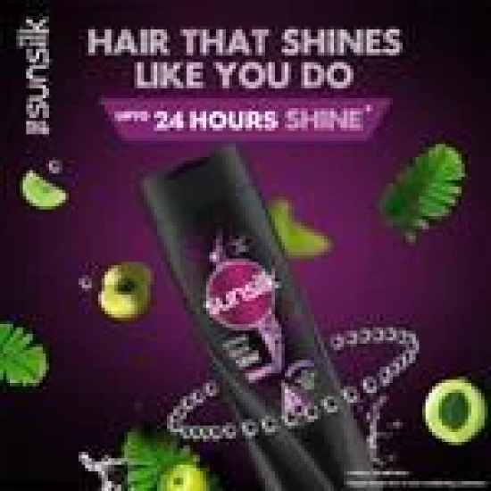 Sunsilk Stunning Black Shine Shampoo - With Amla + Oil, Pearl Protein & Vitamin E, For Long Lasting Shine, 360 Ml