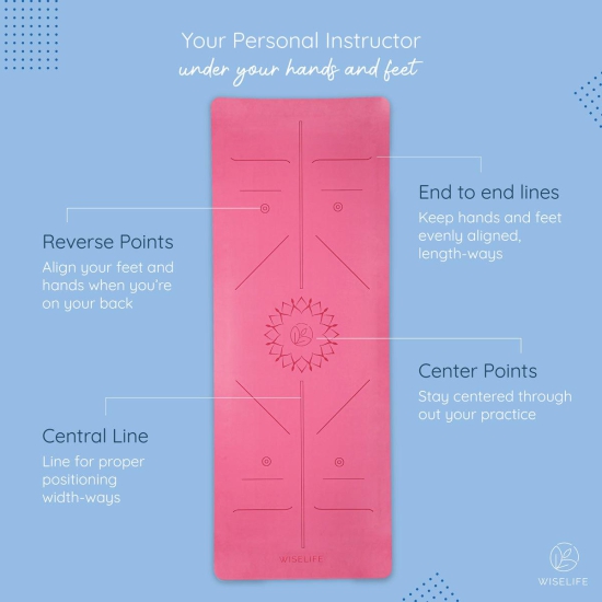 PU & Natural Rubber Yoga Mat-Pink