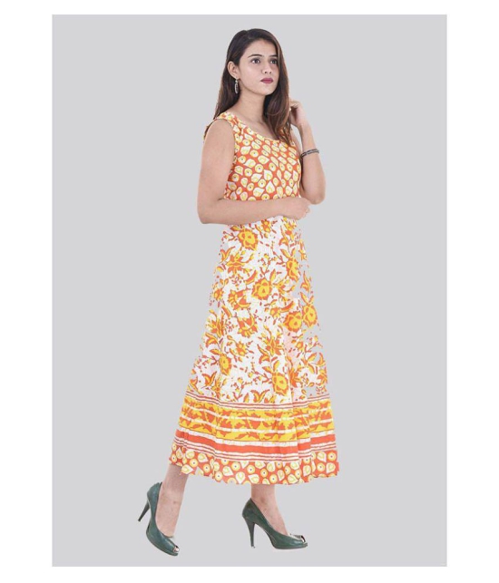 Rangun Cotton Yellow A- line Dress - 2XL