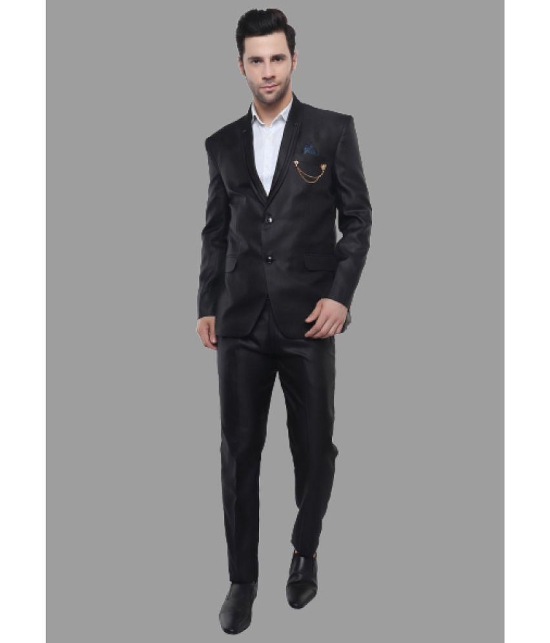 DKGF Fashion - Black Polyester Regular Fit Mens 2 Piece Suit ( Pack of 1 ) - None