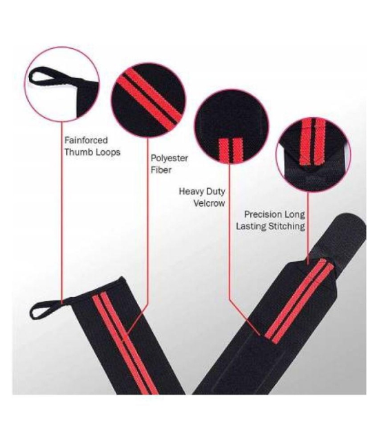 Gym Wrist Band with Thumb Support 1 Pair - One Size