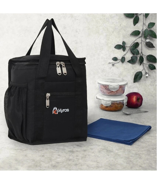 Kyros Black Polyester Lunch Bag Pack of 1 - Black