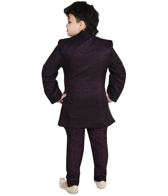 Arshia Fashions Wine Jacquard Boys Sherwani ( Pack of 1 ) - None