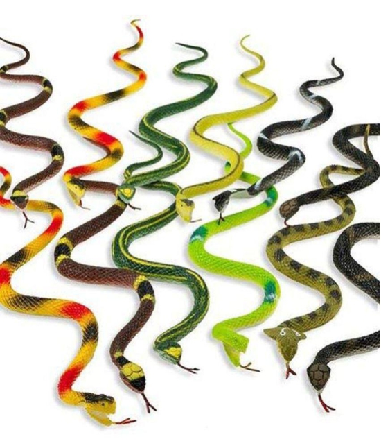 PADMAVATHI ENTERPRISES -  Realistic Multi Color - (Pack of 2)  - Baby Rubber Snakes (22 Inch) - Prank Toys & Gifts - Gag Toys - Fake Snake Toys - Multi-Color