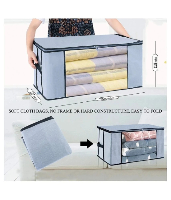 SH. NASIMA Set of 06 Underbed Storage Bag, Storage Organizer, Blanket Cover with Front Handle