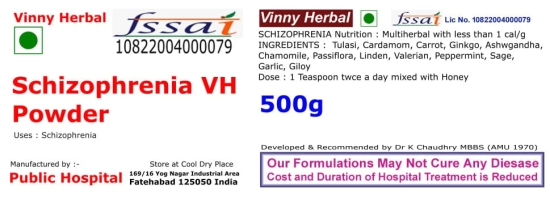 Schizophrenia VH Herbal Supplement Powder