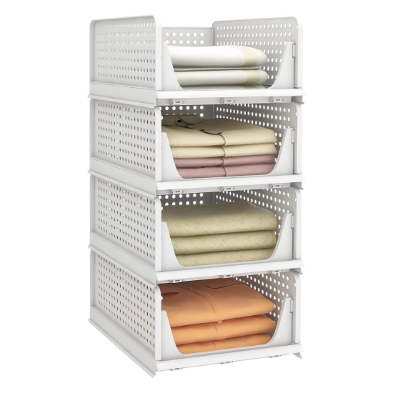 4 Pieces Clothes Organizer For Wardrobe Cupboard