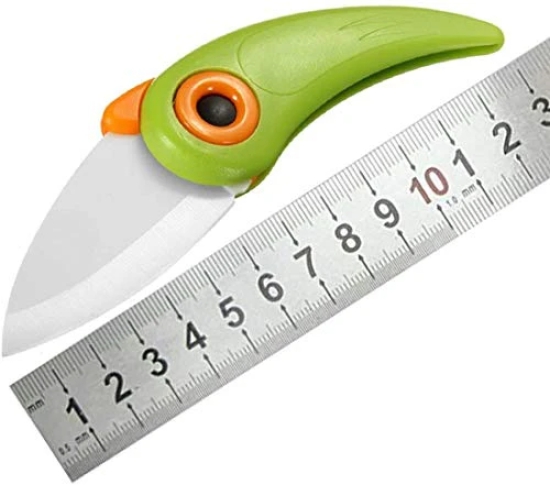 NIDY® Fruit Cutting Ceramic Bird Folding Mini Ceramic Knife Vegetable Fruit Paring Knives Home, Kitchen & Dining, Outdoor, Picnic or Portable Travel Use Random Color