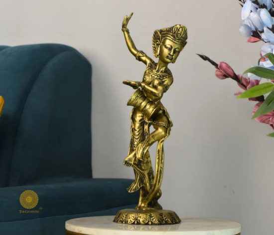 Classical Dance Pose Lady statue-Gold