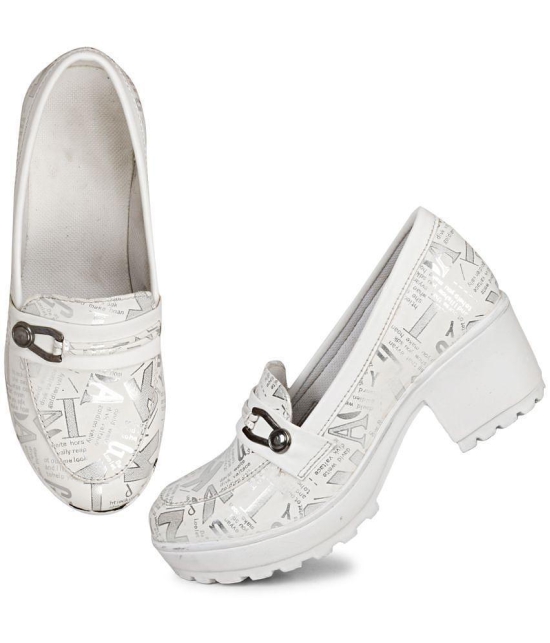 Saheb - White Womens Pumps Heels - None