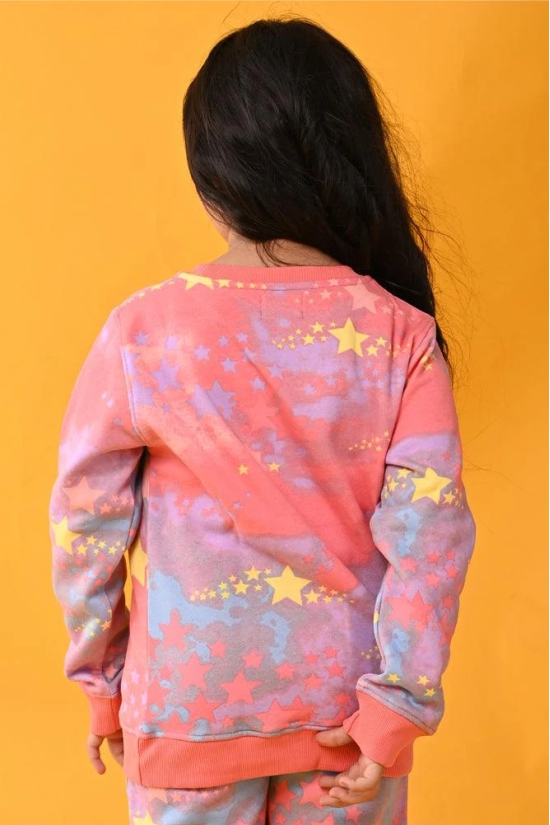 TIE DYE STAR FLEECE SWEATSHIRT - PINK-7-8 YEARS / 1N / PINK