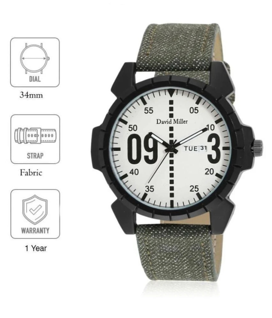 David Miller - Green Fabric Analog Mens Watch