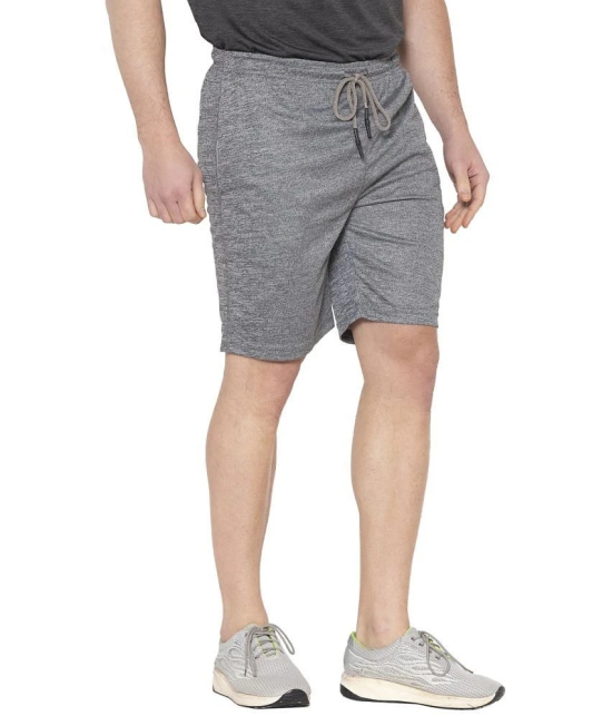 Bodyactive - Grey Melange Polyester Mens Gym Shorts ( Pack of 1 ) - None