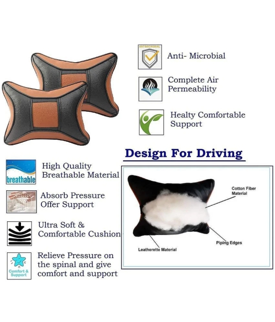 Auto Hub Neck Cushions Set of 2 Brown