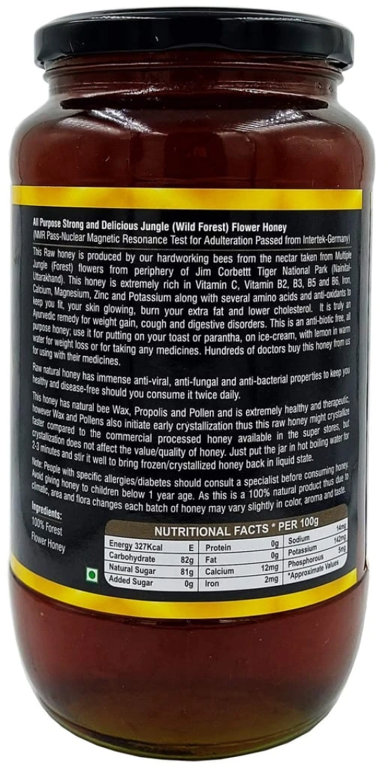 Farm Naturelle Tulsi Forest Flower Wild Honey 1.45Kg |NMR Tested|100% Pure Honey | Raw & Unfiltered|Unprocessed|Lab Tested Honey In Glass Jar with Engraved Virgin Wooden Spoon