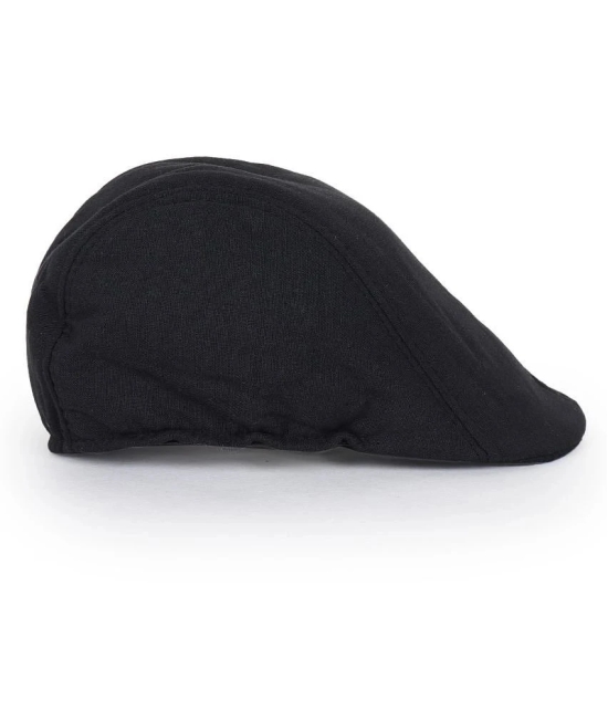 Zacharias Black Cotton Mens Cap ( Pack of 1 ) - Black