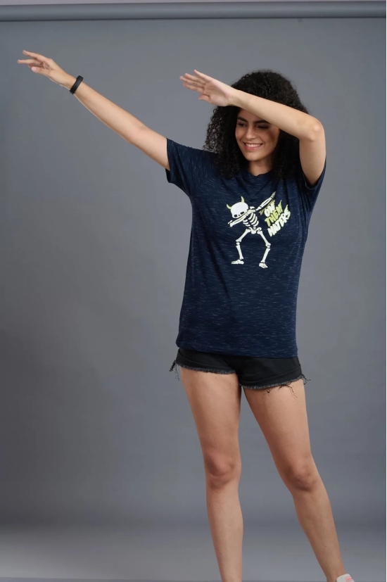 Dab On Them Haters with Skeleton Printed Oversized T-Shirt for Women M