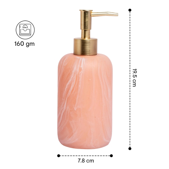 Anko Pink Resin Soap Dispenser- Set of 2 - Stylish Bathroom Accessory  Decor  Pink 19.5cm H x 7.8cm Dia.-Anko Pink Resin Soap Dispenser- Set of 2 - Stylish Bathroom Accessory | Decor | Pink, 19.5