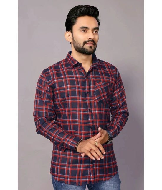 Anand Cotton Blend Regular Fit Checks Full Sleeves Mens Casual Shirt - Multicolor ( Pack of 1 ) - None