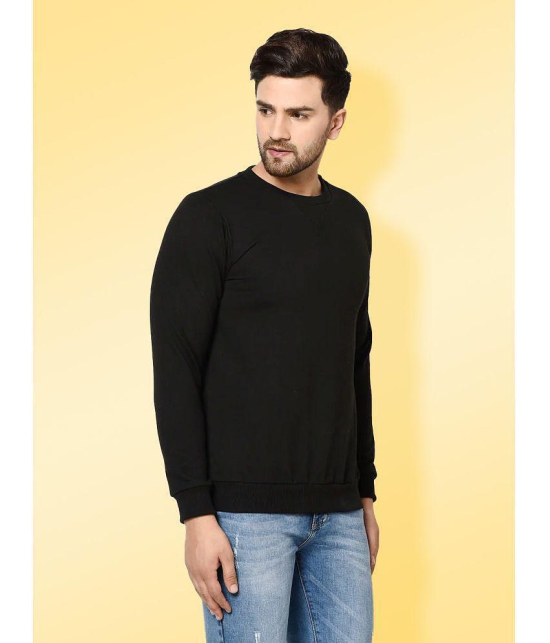 Rigo Fleece Round Neck Mens Sweatshirt - Black ( Pack of 1 ) - None