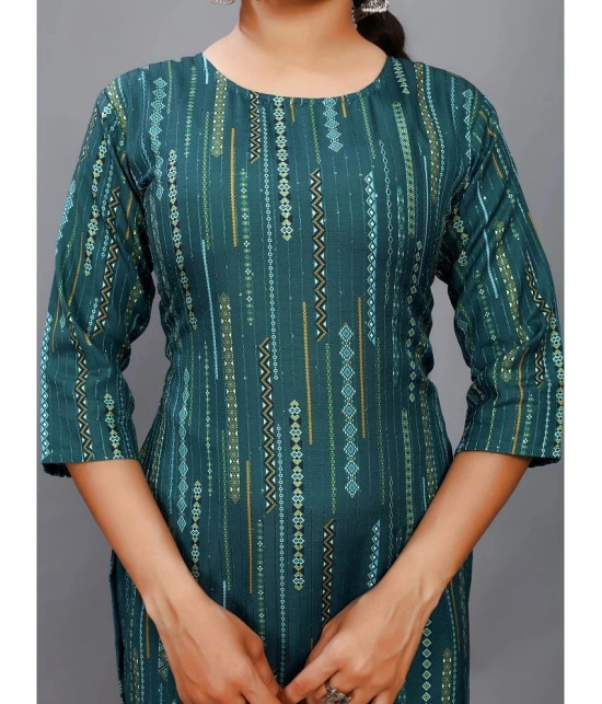 RIAANA Rayon Printed Straight Womens Kurti - Green ( Pack of 1 ) - None