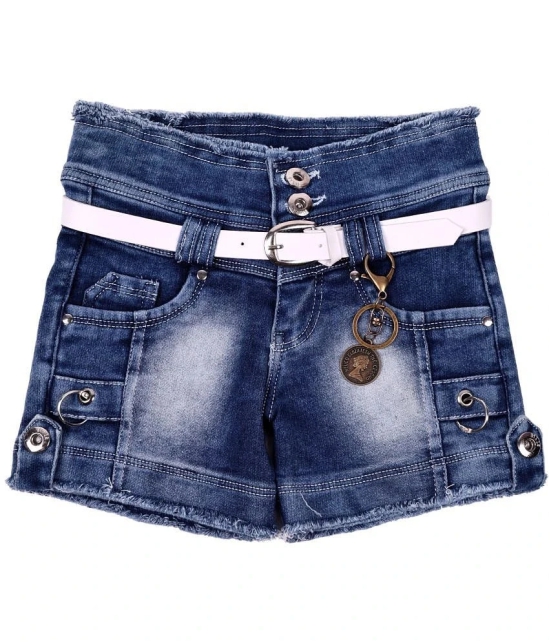 Arshia Fashions - Blue Denim Girls Hot Pants ( Pack of 1 ) - None