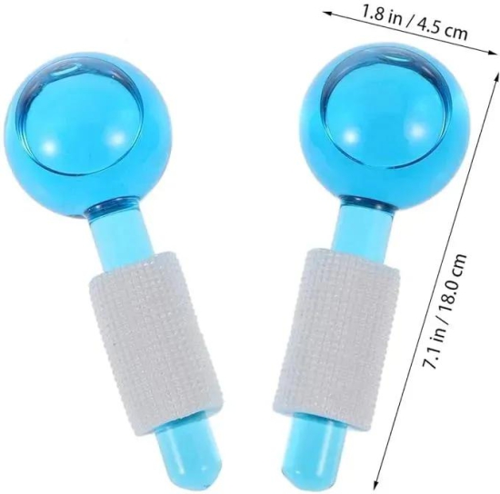 2 Pcs Ice Globes, Cooling Crystal Roller Balls with Handle, Facial Massage Tools for Face and Neck Eye circle, Skin Depuffing- Eye circle Rollers Reduce Puffiness. 2 Pcs Ice Globes, Cooling Cryst