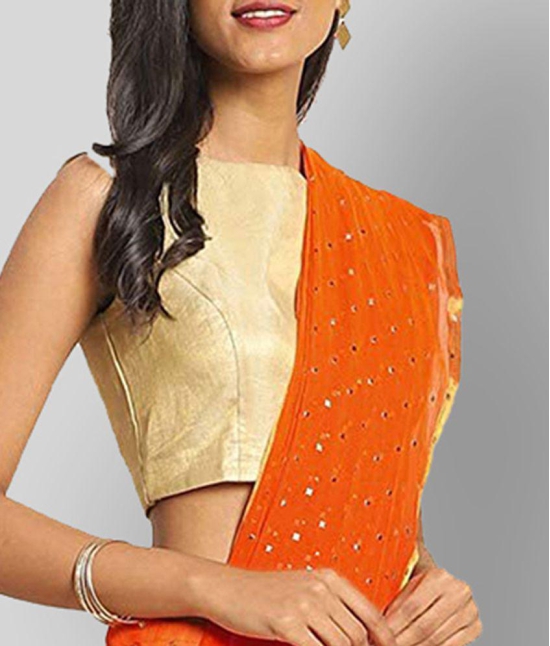 Bhuwal Fashion - Orange Georgette Saree With Blouse Piece ( Pack of 1 )