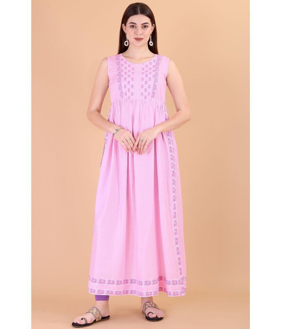 Glomee - Pink Viscose Women's Nayra Kurti ( Pack of 1 ) - None