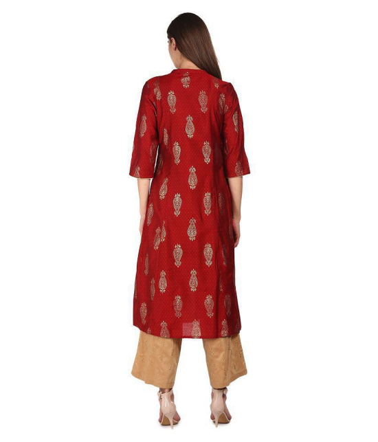 Anahi - Maroon Viscose Women's A-line Kurti ( Pack of 1 ) - S