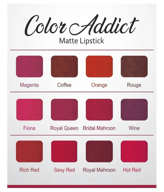 Colors Queen Color Addict Long Lasting Matte Lipstick (Shade - 01)