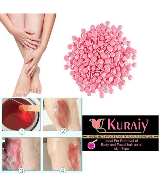 KURAIY Hair Removal Hot Hard Body Wax Beans (100Gm) for Face, Arm, Legs, and whole Body