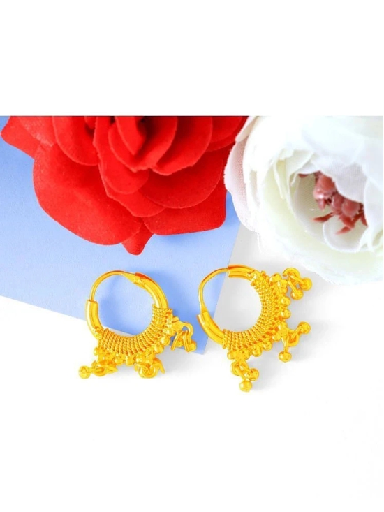 Drashti Collection Golden Bali Earrings ( Pack of 1 ) - Golden