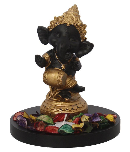 eCraftIndia Showpiece Wood Ganesha Idol 15 x 15 cms Pack of 1