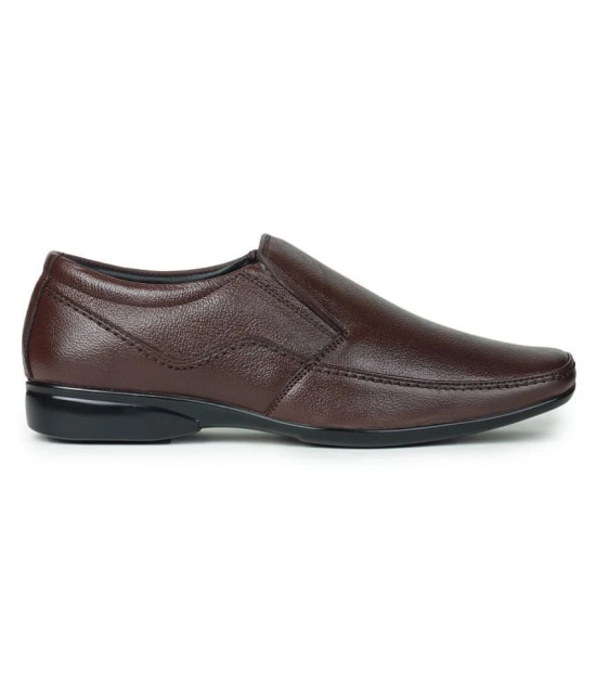 Fortune By Liberty Office Genuine Leather Brown Formal Shoes - None