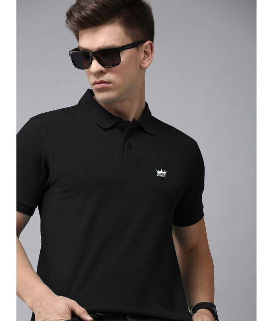 ADORATE - Black Cotton Blend Regular Fit Men's Polo T Shirt ( Pack of 1 ) - None