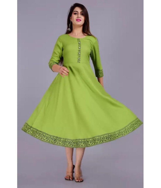 SIPET - Mint Green Rayon Womens Anarkali Kurti ( Pack of 1 ) - None