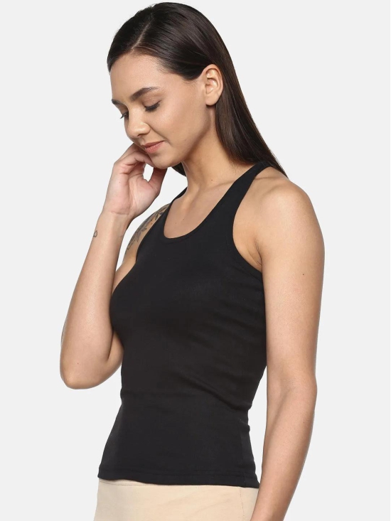 Womens Solid Pure Cotton Camisole with Racerback Style | SARA-BLK-1 |-XXL / 100% Cotton