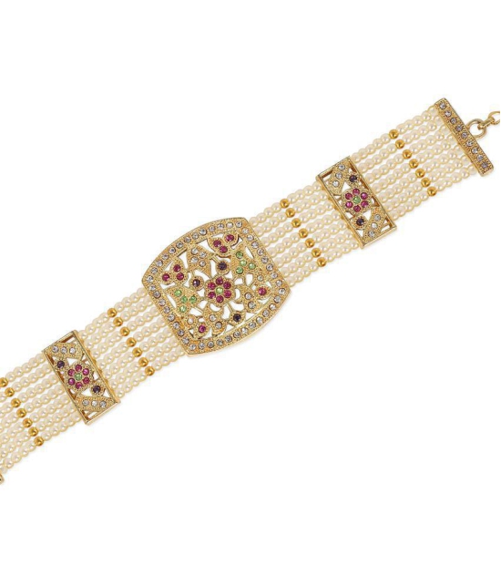 Gilher Fancy traditional Real Look Jadau Bracelet For Women And Girl With Adjustable Size - None