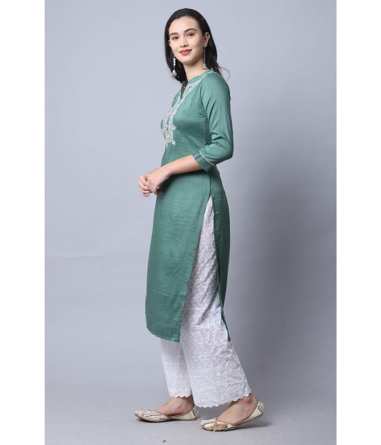 Rajnandini - Green Silk Women's A-line Kurti ( Pack of 1 ) - None