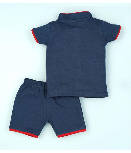 Macitoz - Navy Blue Cotton Baby Boy T-Shirt & Shorts ( Pack of 1 ) - None